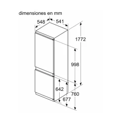 Frigorífico combi integrable Balay 3KIE711S No Frost 267L E blanco 177 cm