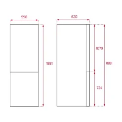 Frigorífico combi Teka NFL342C Total No Frost 302L E inox 188 cm