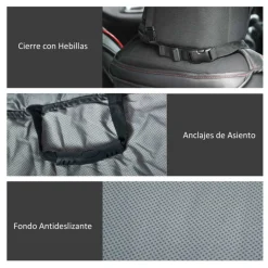 Funda de asiento PawHut para coche antideslizante con ancla + correa gris 105x46 cm
