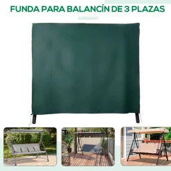 Funda Outsunny para balancín exterior verde 164x205x124 cm