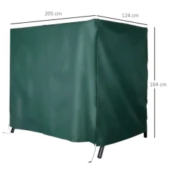 Funda Outsunny para balancín exterior verde 164x205x124 cm