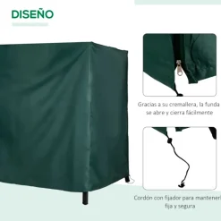 Funda Outsunny para balancín exterior verde 164x205x124 cm