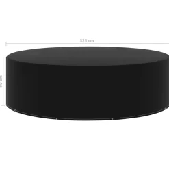 Funda para muebles de jardín 10 ojales aluminio negro Ø325x90 cm