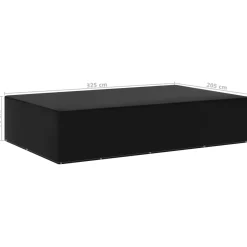 Funda para muebles de jardín aluminio negro 70x325x205 cm