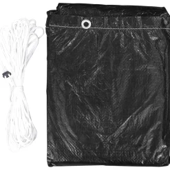Funda para muebles de jardín 7 ojales aluminio negro 90x143x225 cm