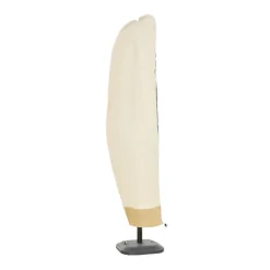 Funda protectora de sombrilla Outsunny con cremallera impermeable beige Ø56x220 cm
