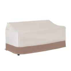 Funda protectora para banco Outsunny impermeable beige/café 79x152x87 cm
