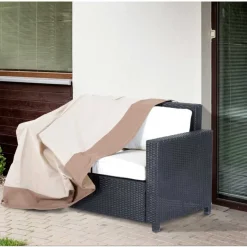 Funda protectora para banco Outsunny impermeable beige/café 79x152x87 cm