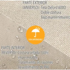 Funda protectora para banco Outsunny impermeable beige/café 79x152x87 cm