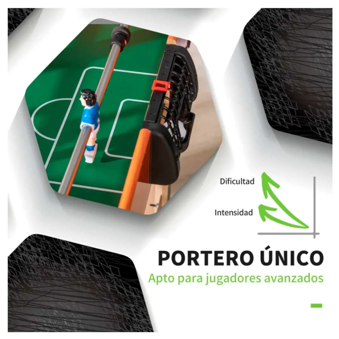 Futbolín de mesa Homcom 2 bolas 8 asas +7A natural/negro 69x118x57 cm