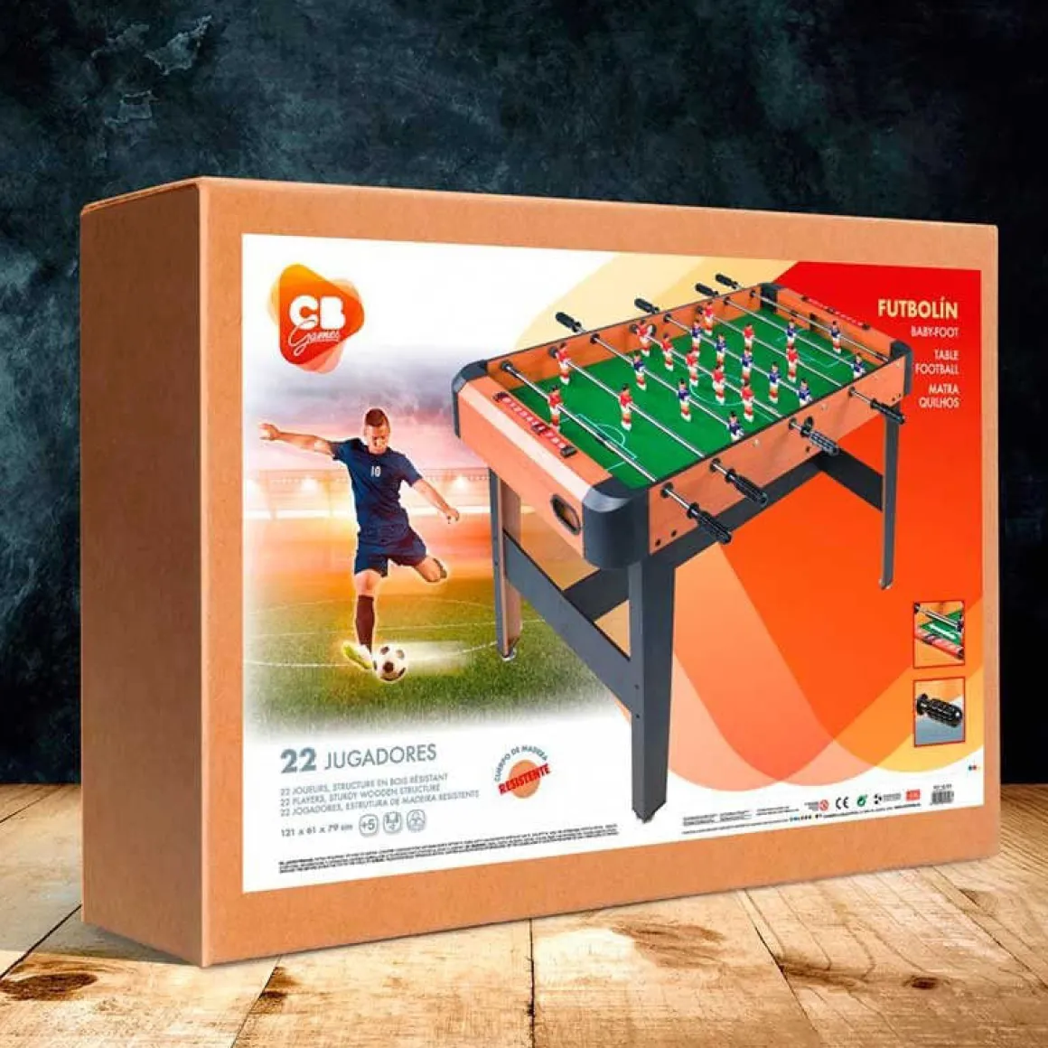 Futbolín infantil CB Games 22 jugadores 8 líneas +5A verde/marrón 77,5x119,5x61 cm