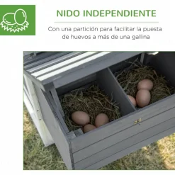 Gallinero PawHut madera gris/blanco 87x150,5x54 cm