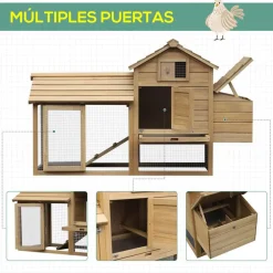Gallinero Pawhut madera 87x150,5x54 cm
