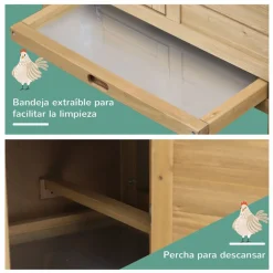 Gallinero Pawhut madera 87x150,5x54 cm