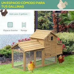 Gallinero Pawhut madera 87x150,5x54 cm