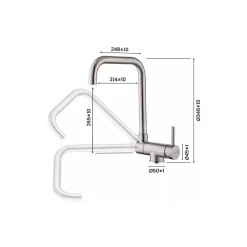 Grifo Infiniton Eneko ASS347 caño alto abatible acero inoxidable satinado 34,6 cm
