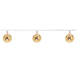 Guirnalda 10 luces LED bolas dorado