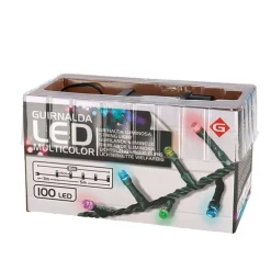 Guirnalda de luces 100 LEDs multicolor 3+5m