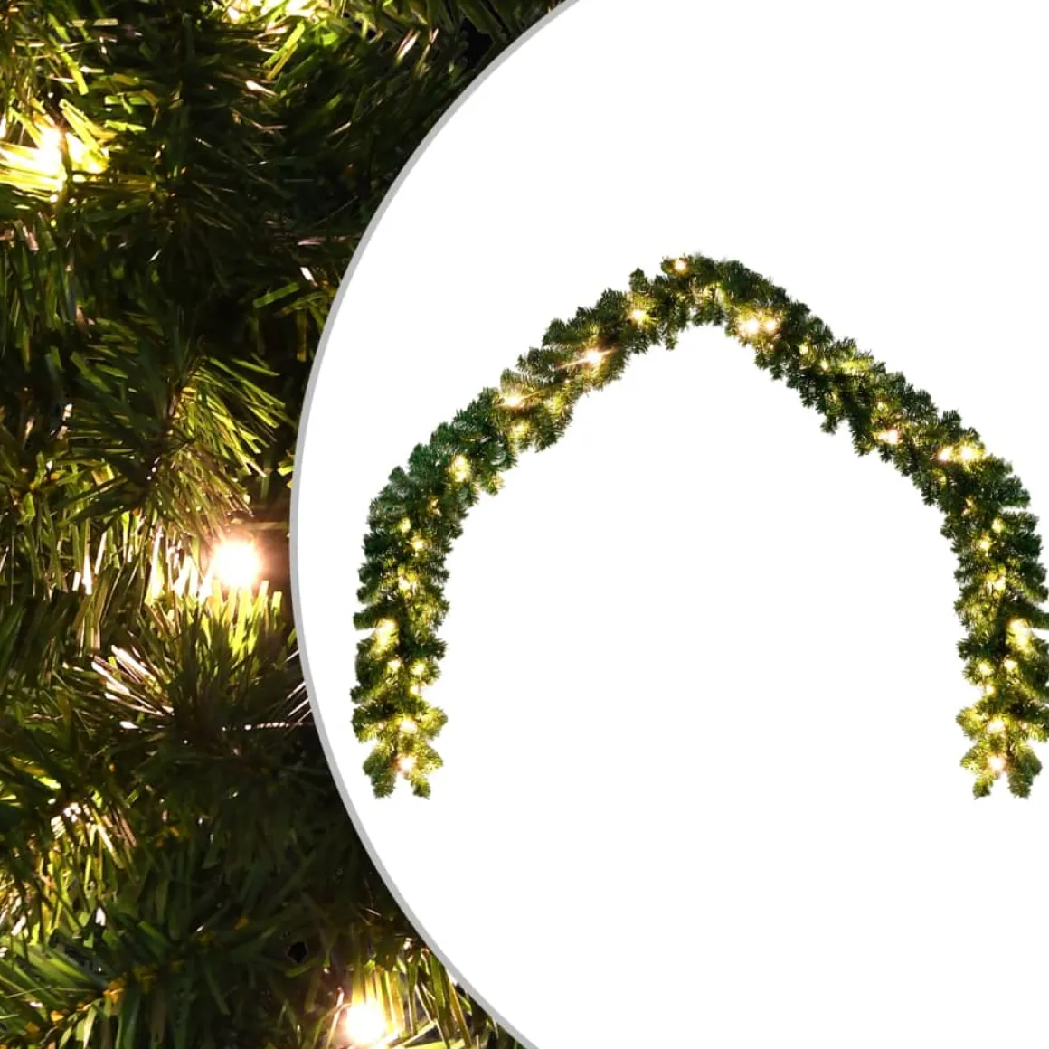 Guirnalda de Navidad con luces LED 8 efectos verde