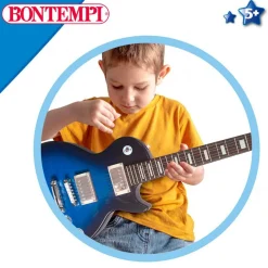 Guitarra eléctrica infantil Bontempi 6 cuerdas micrófono +5A azul/negro 68,5x22,5 cm