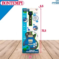 Guitarra eléctrica infantil Bontempi 6 cuerdas micrófono +5A azul/negro 68,5x22,5 cm