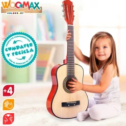 Guitarra española infantil Woomax 6 cuerdas +4A marrón 76x26x8 cm