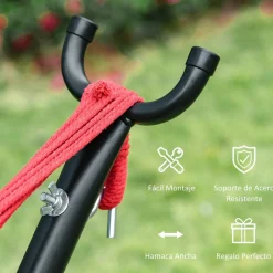 Hamaca Outsunny 6 niveles con bolsa de transporte multicolor 200x150 cm