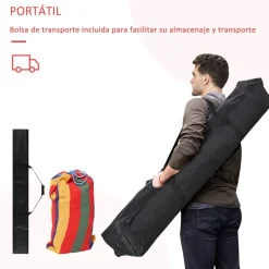 Hamaca Outsunny 6 niveles con bolsa de transporte multicolor 200x150 cm