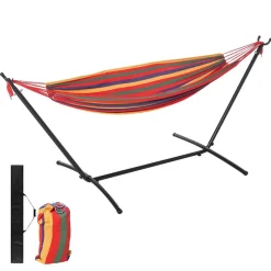 Hamaca Outsunny 6 niveles con bolsa de transporte multicolor 200x150 cm