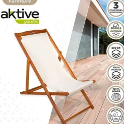 Hamaca plegable Aktive Garden reclinable natural/beige 94x59x100 cm
