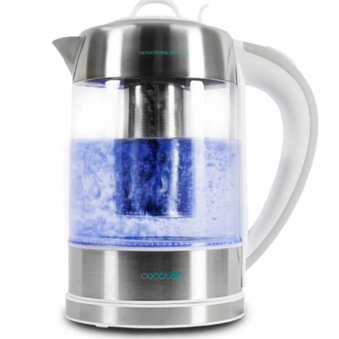 Hervidor de agua eléctrico Thermosense 370 Clear Cecotec 1,7L 2200W vidrio de borosilicato