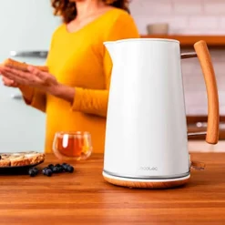 Hervidor de agua eléctrico Thermosense 400 White Woody 1,7L 3000W blanco/madera