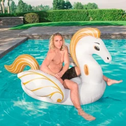Hinchable caballo Pegaso Bestway con asas 231 x 150 cm