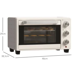 Horno de sobremesa Alec Homcom 1400W 21L 3 modos + temporizador 46 cm