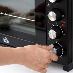 Horno de sobremesa Power Flame Homcom 32L 1600W negro 33,5x52,2x38,1 cm