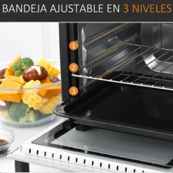 Horno de sobremesa Vulcan Homcom 1400W 16L blanco/negro 28,1x44x32 cm