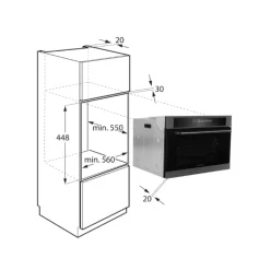 Horno multifunción Infinition 48YA3 3000W 50L 14 funciones con microondas inox