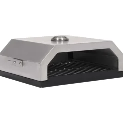 Horno para pizzas para barbacoa con piedra de cerámica inox 15,5x35x49 cm