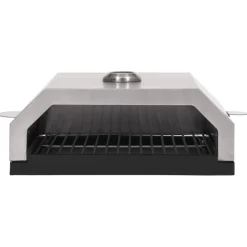 Horno para pizzas para barbacoa con piedra de cerámica inox 15,5x35x49 cm