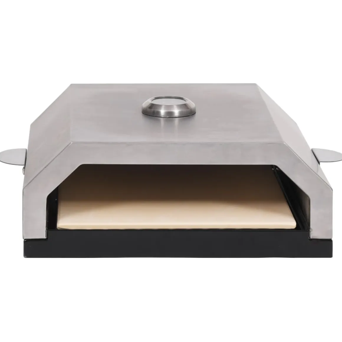 Horno para pizzas para barbacoa con piedra de cerámica inox 15,5x35x49 cm