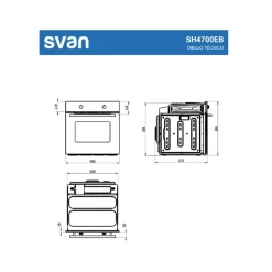 Horno Svan SH4700EB 2100W 75L 4 programas A blanco 59,5 cm