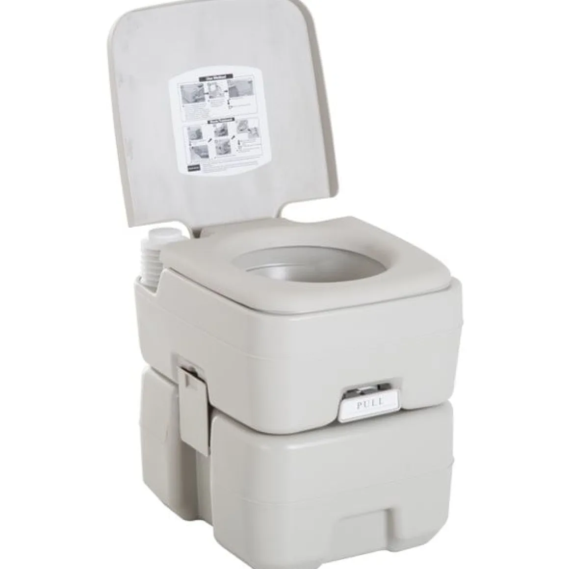 Inodoro portátil WC Kleankin químico con enjuague 20L gris 42x41,5x36,5 cm