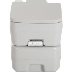 Inodoro portátil WC Kleankin químico con enjuague 20L gris 42x41,5x36,5 cm
