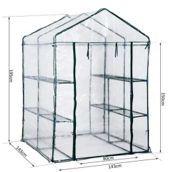 Invernadero Outsunny 3 pisos transparente 195x143x143 cm