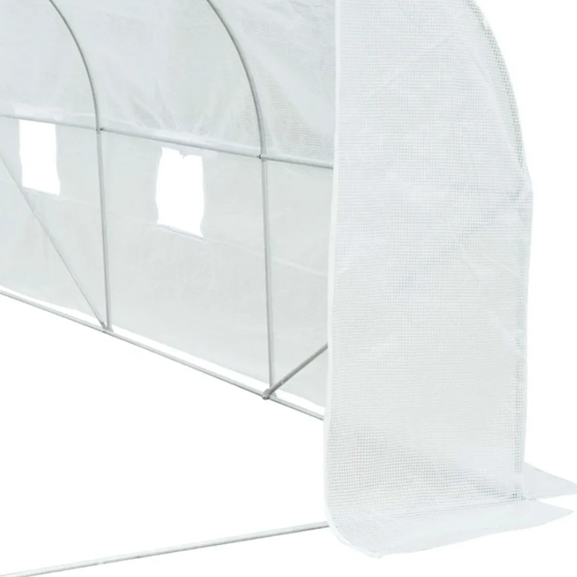 Invernadero Outsunny tipo túnel 6 ventanas + mosquitera blanco 200x300x350 cm