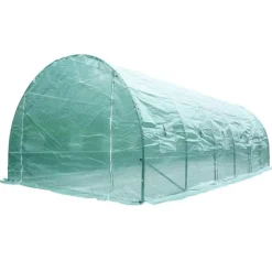 Invernadero túnel Outsunny 12 ventanas verde 200x600x300 cm
