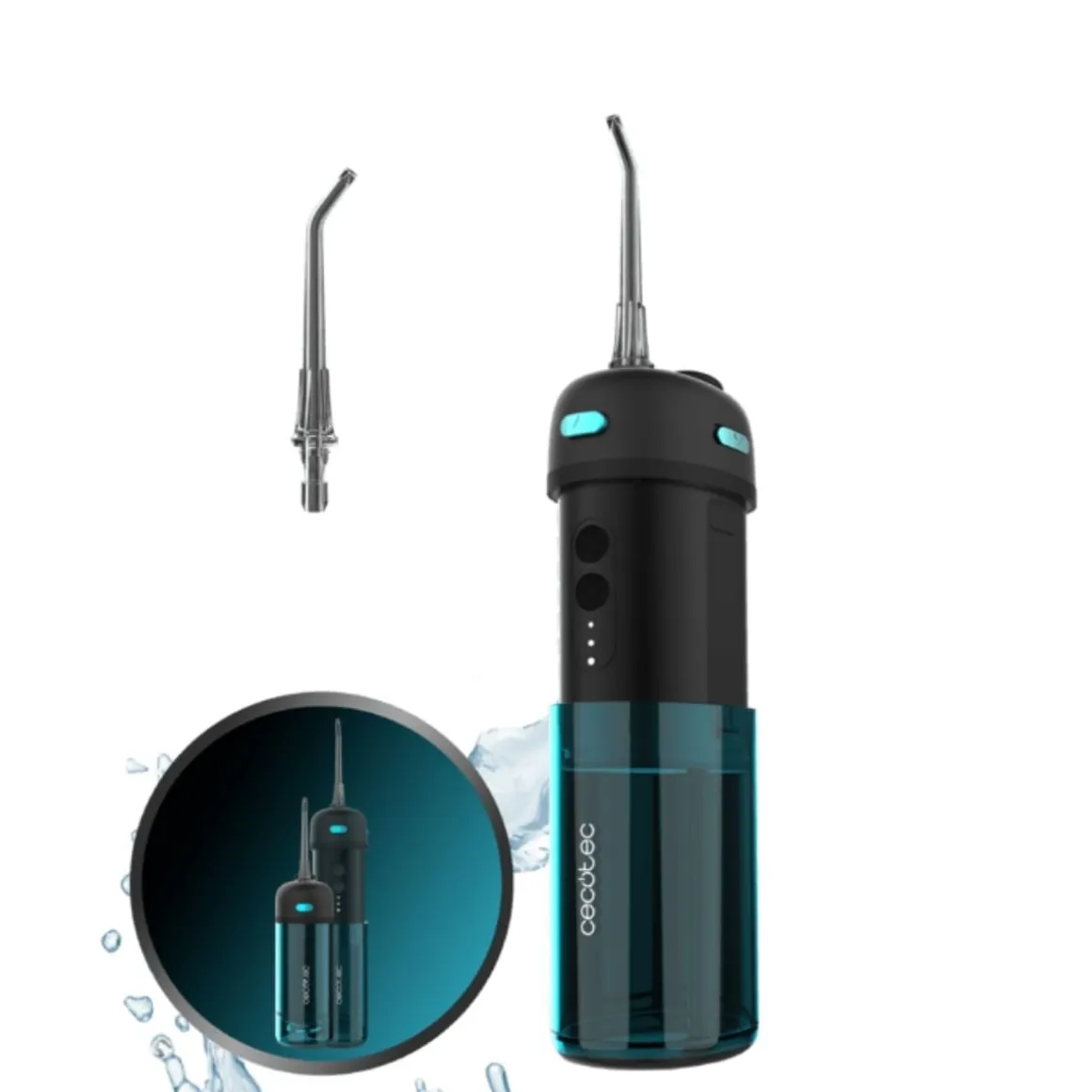 Irrigador dental Cecotec ToothCare Jet Splash 3 modos y 8 intensidades con 2 boquillas 150 ml