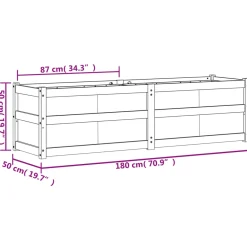 Jardinera Dienna madera maciza 50x180x50 cm