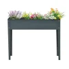 Jardinera elevada Outsunny rectangular gris ocuro 80x100x30 cm