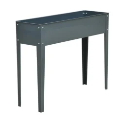 Jardinera elevada Outsunny rectangular gris ocuro 80x100x30 cm